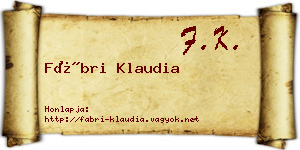 Fábri Klaudia névjegykártya