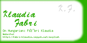 klaudia fabri business card